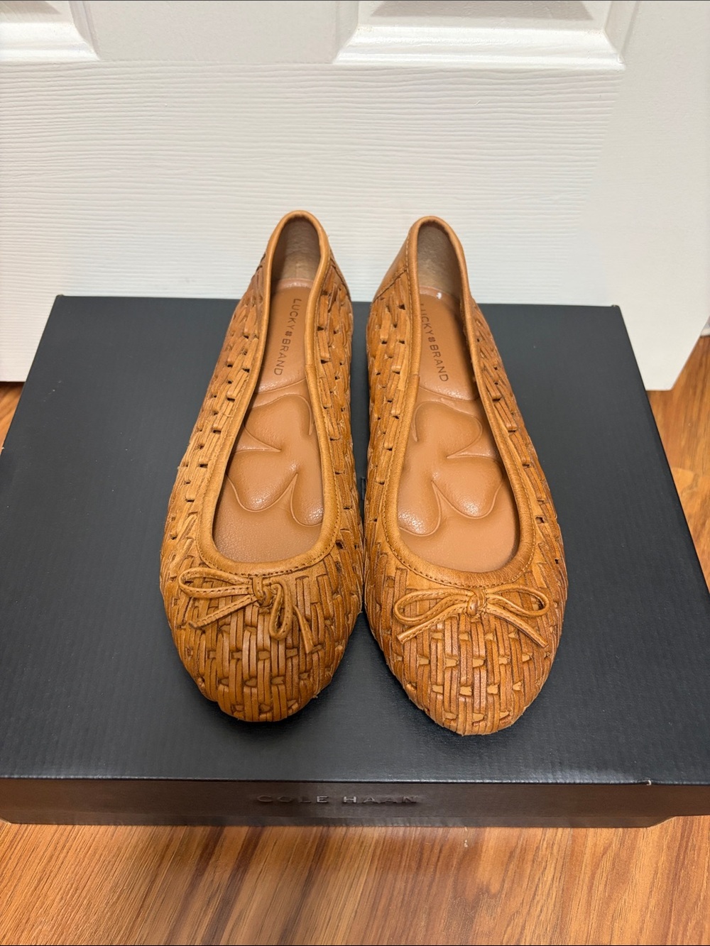 Lucky Brand Woven Ballet Flats in Cognac